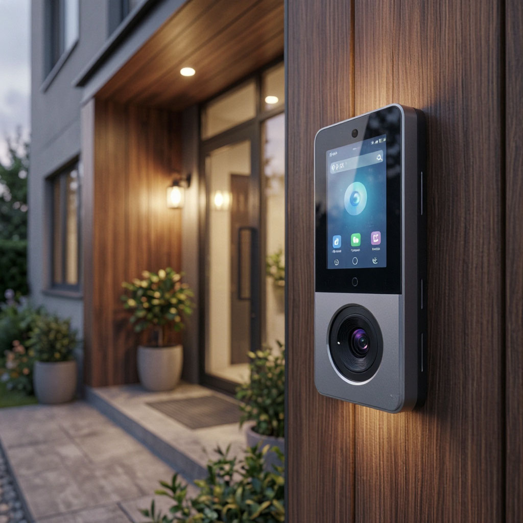 Modern home entry with video intercom